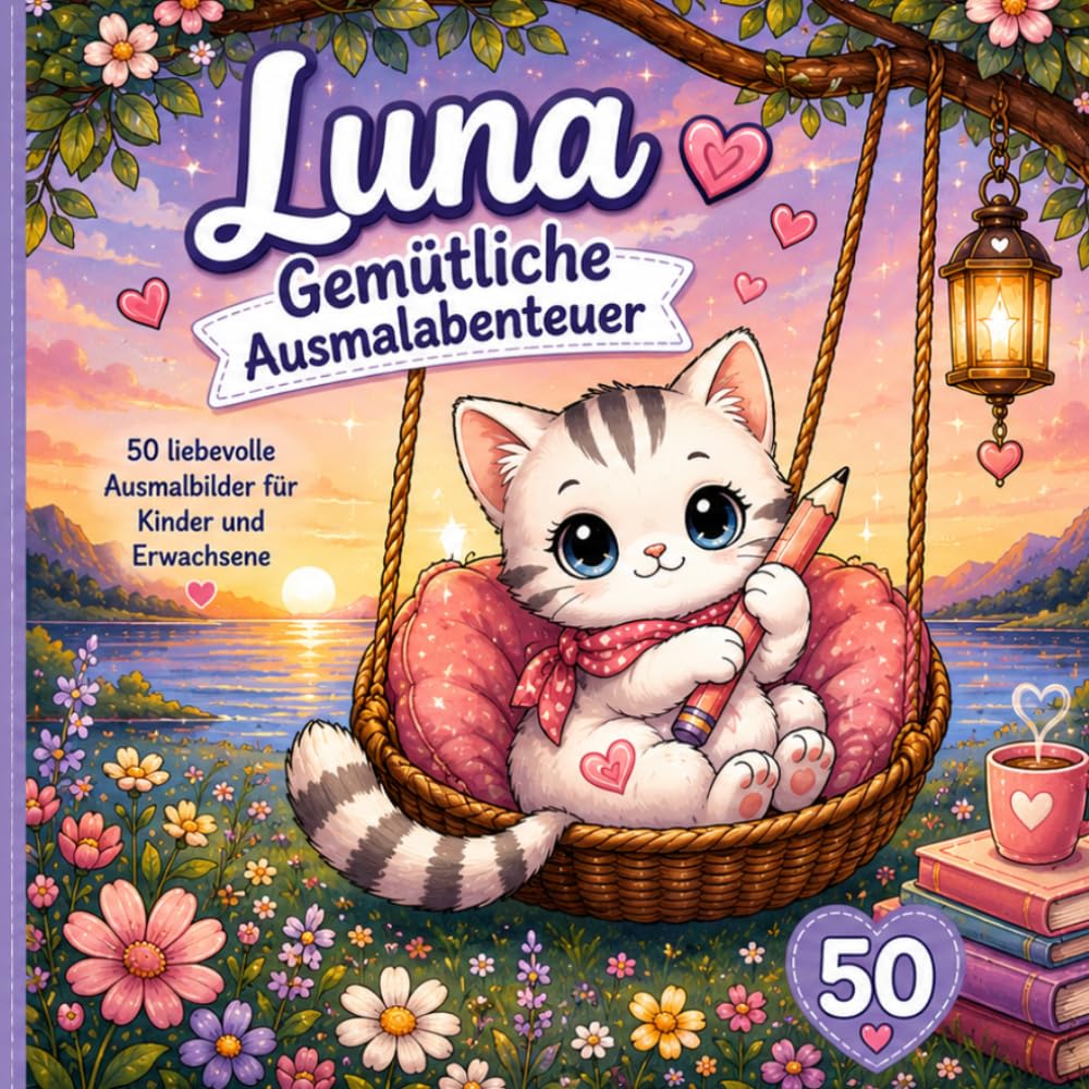 Lunas gemütliche Abenteuer: 50 entspannende Ausmalbilder (Lunas Wohlfühlwelten)