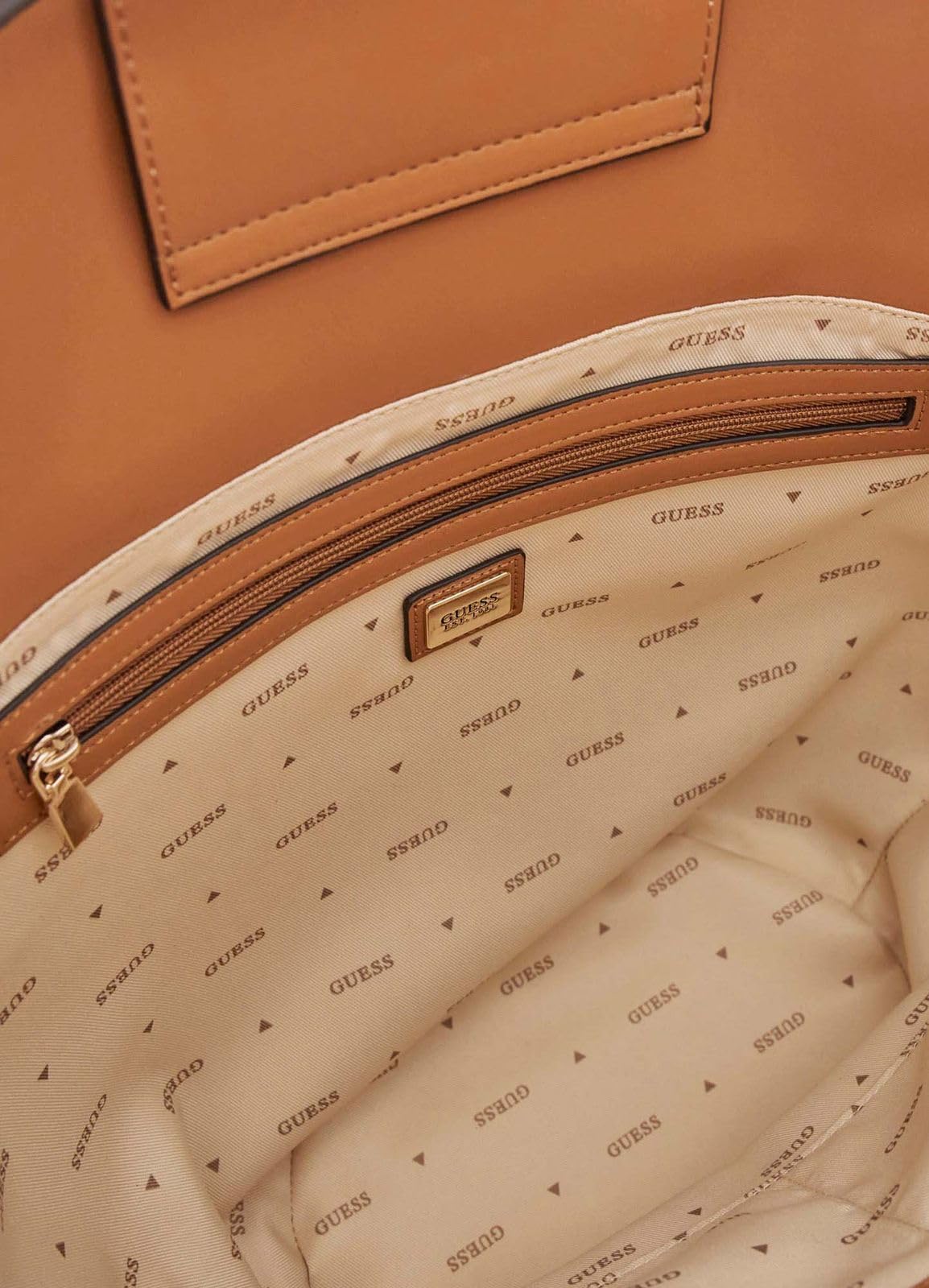 GUESS bolso de hombro bolso shopper Venere Large Tote Natural/Camel marrón claro