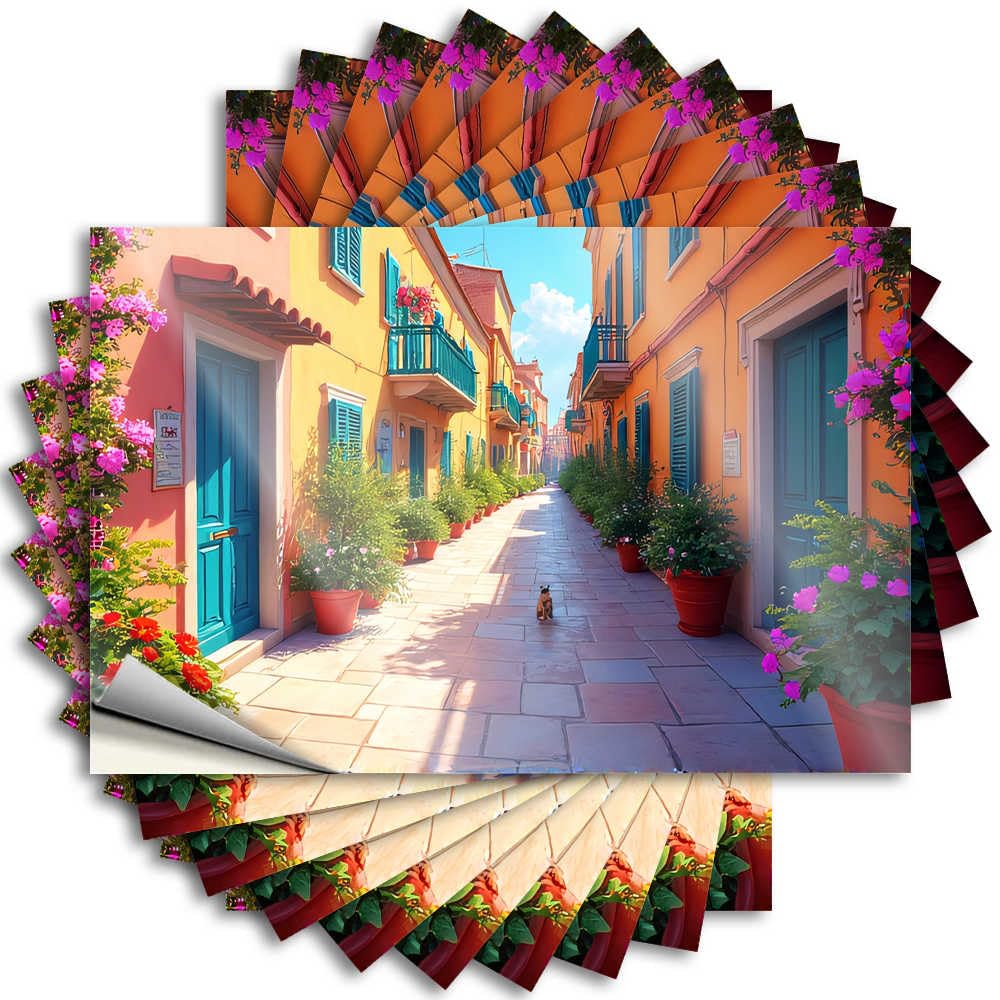 Abipuir - 10 Pcs Colorful Street Prank Stickers with Flowers and Cats - Car Stickers (12 x 18 cm)