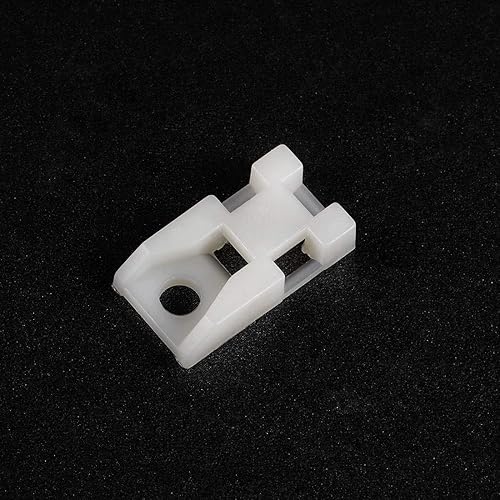 Miniatura 3 de uxcell Base de sujeción de cables tipo silla de montar soporte de alambre anclaje permanente al escritorio de pared 0.945x0.512x0.236 in Beige 100pcs