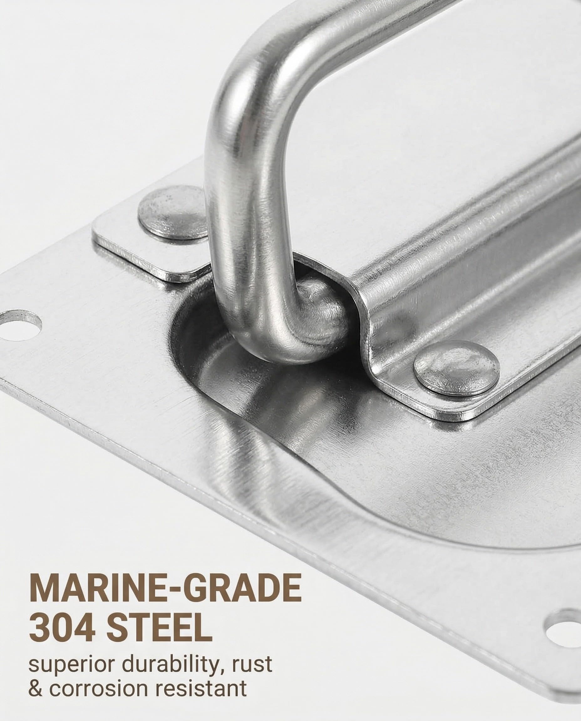 Maniglia anello acciaio inox incasso, boat hatch handle, maniglie nascoste sollevamento porta scorrevole cucina armadietti.