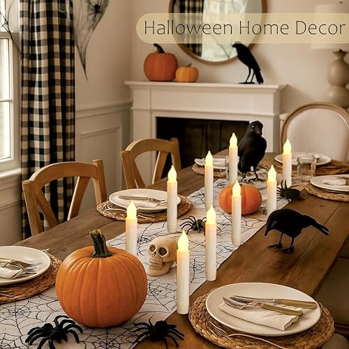 Miniatura 8 de Velas sin llama Candelabros a pilas Velas LED parpadeantes Velas eléctricas sin llama Candelabros cónicos Iglesia Boda Fiesta Niños Decoración H 6