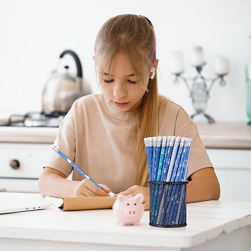 Miniatura 4 de Lápices de invierno con borrador, lápices de copos de nieve, lápices de madera para fiestas de invierno, regalos, suministros escolares de oficina