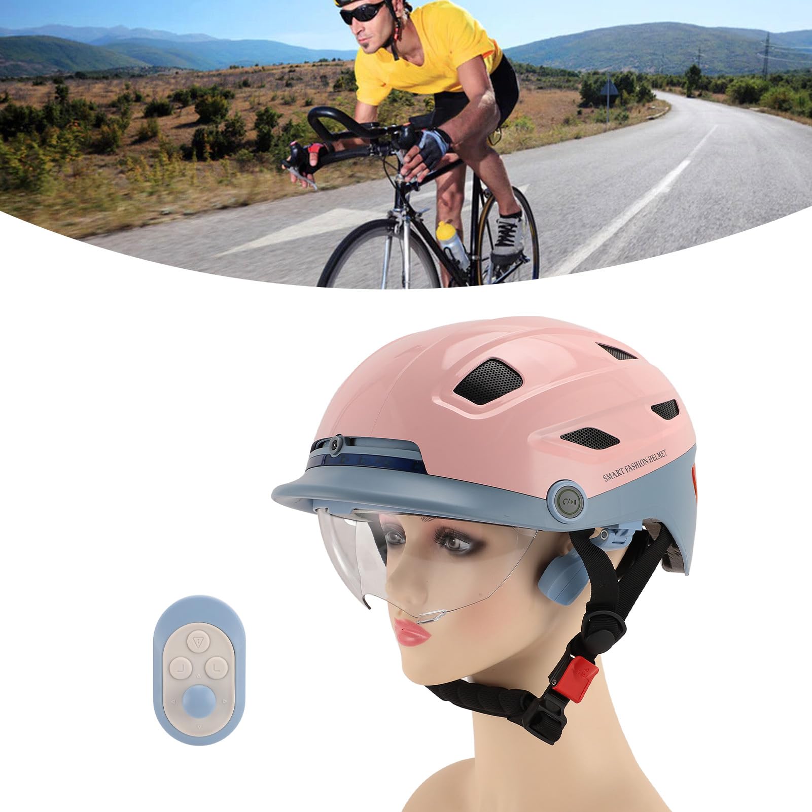 Casco Inteligente Bicicleta Casco De Bicicleta con Altavoces Más Grandes, Detección De Caídas, Luces LED Cámara Incorporada, Control Remoto para Ciclismo