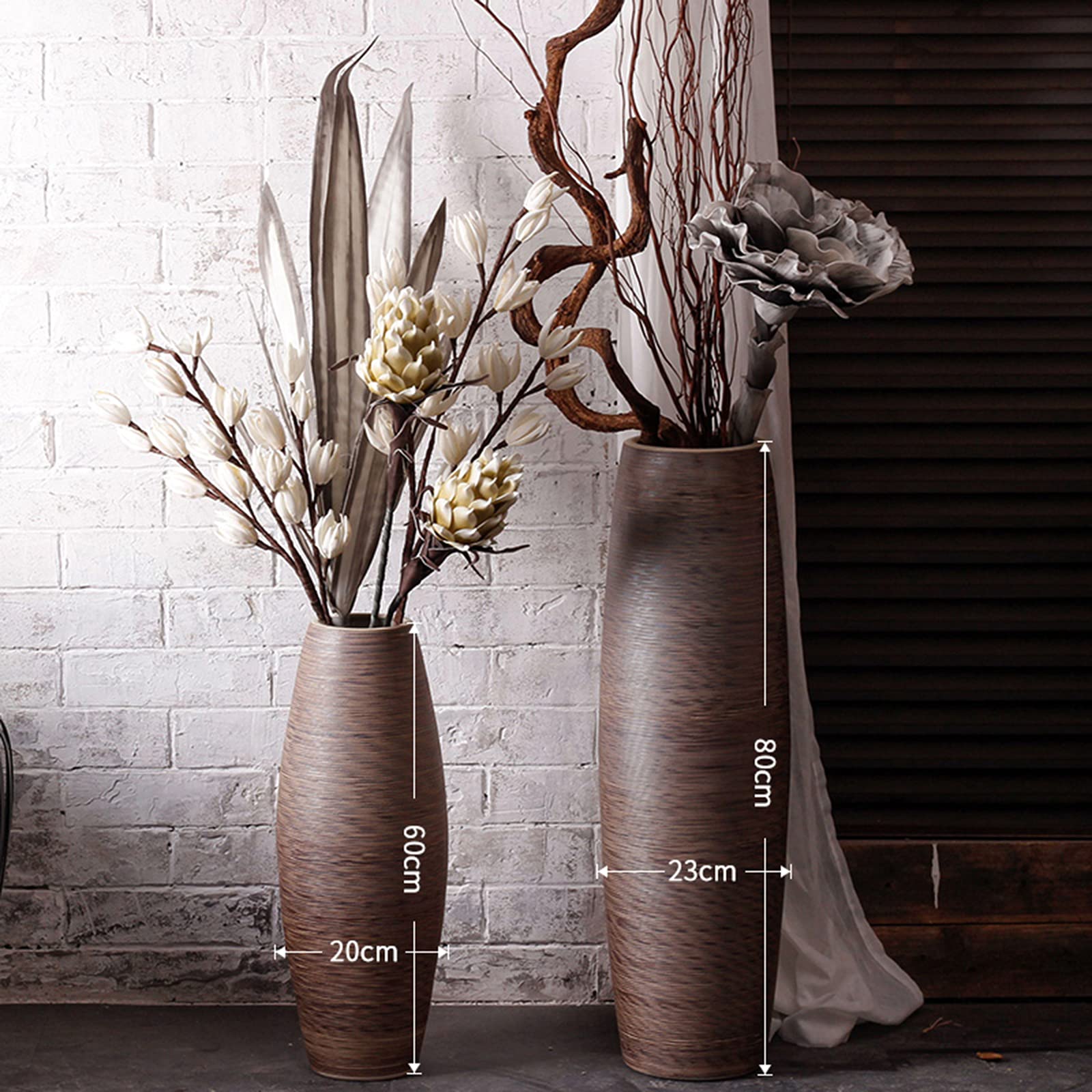 Amazon.com: Indoor Gardening Brown Striped Vase, Large Ceramic