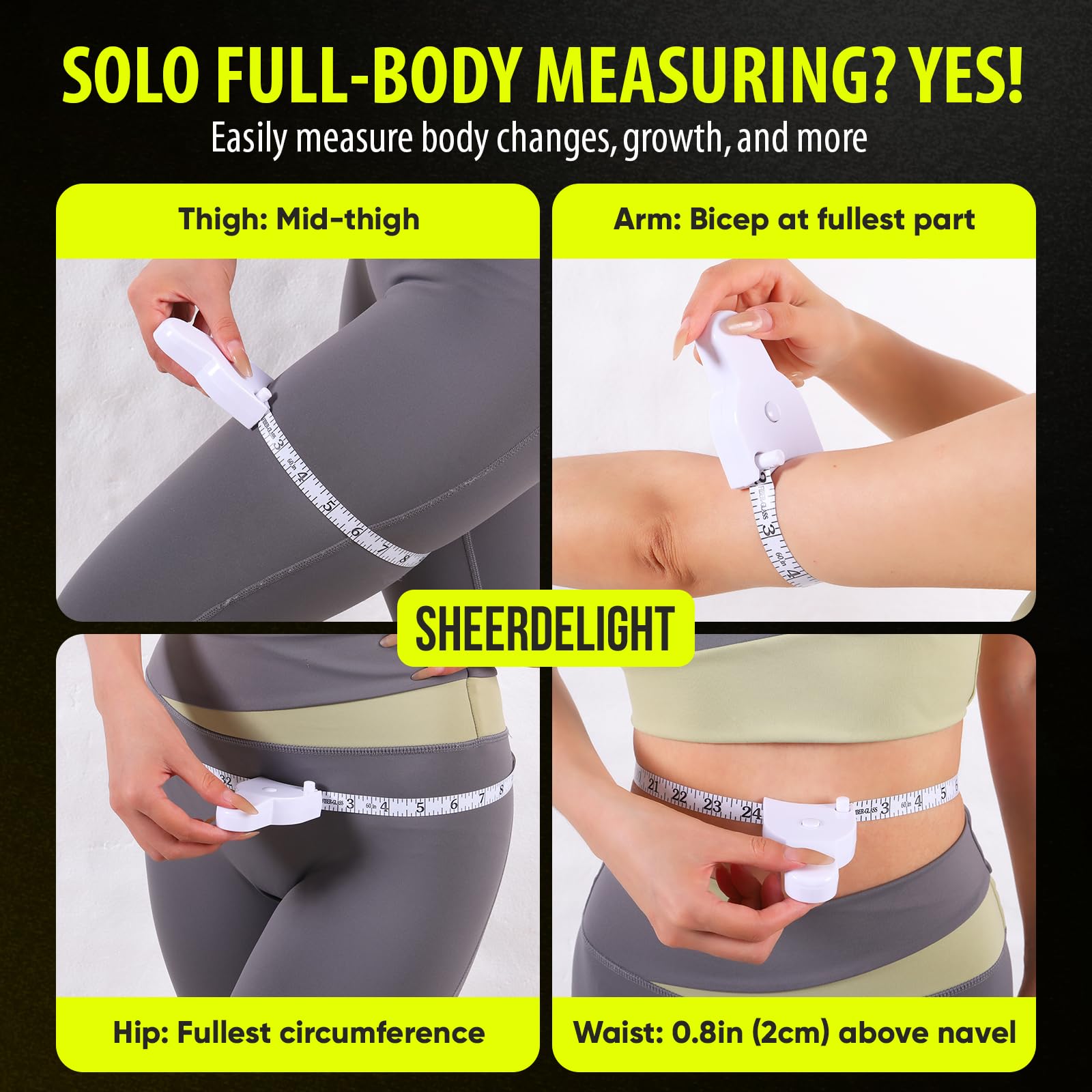 SheerDelight Body Measuring Tape, 2 Pack Retractable Body Tape Measure — Amazon image 7
