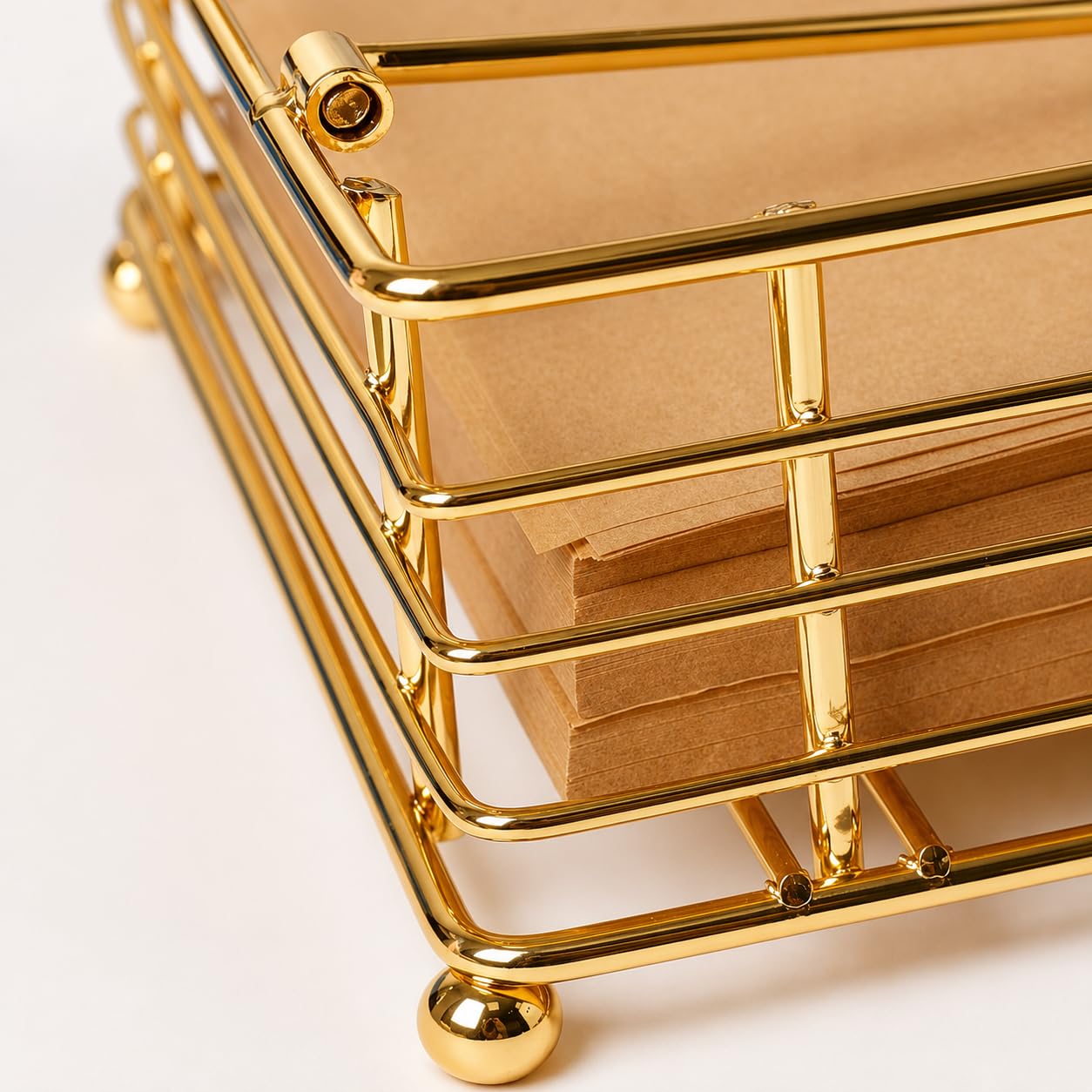 CentraLit Napkin Holder for Dining Table - Square Shaped with Weighted Arm - Modern Tissue Paper Holder for Kitchen, Restaurant, Farmhouse, Gold - Diwali Decoration - Hotel Tableware (Gold) — Amazon image 7