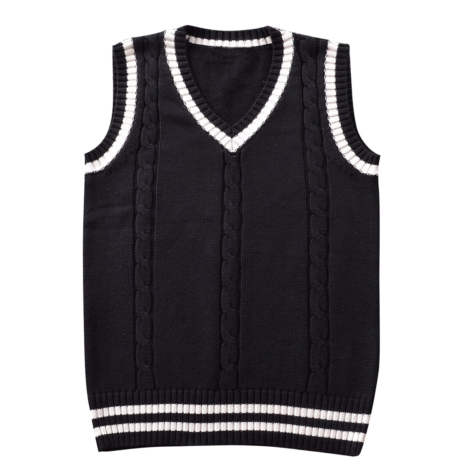gudmart Kissonic Unisex V-Neck Twisted Sleeveless Pullover Uniform Knit Sweater Vest-picture-13