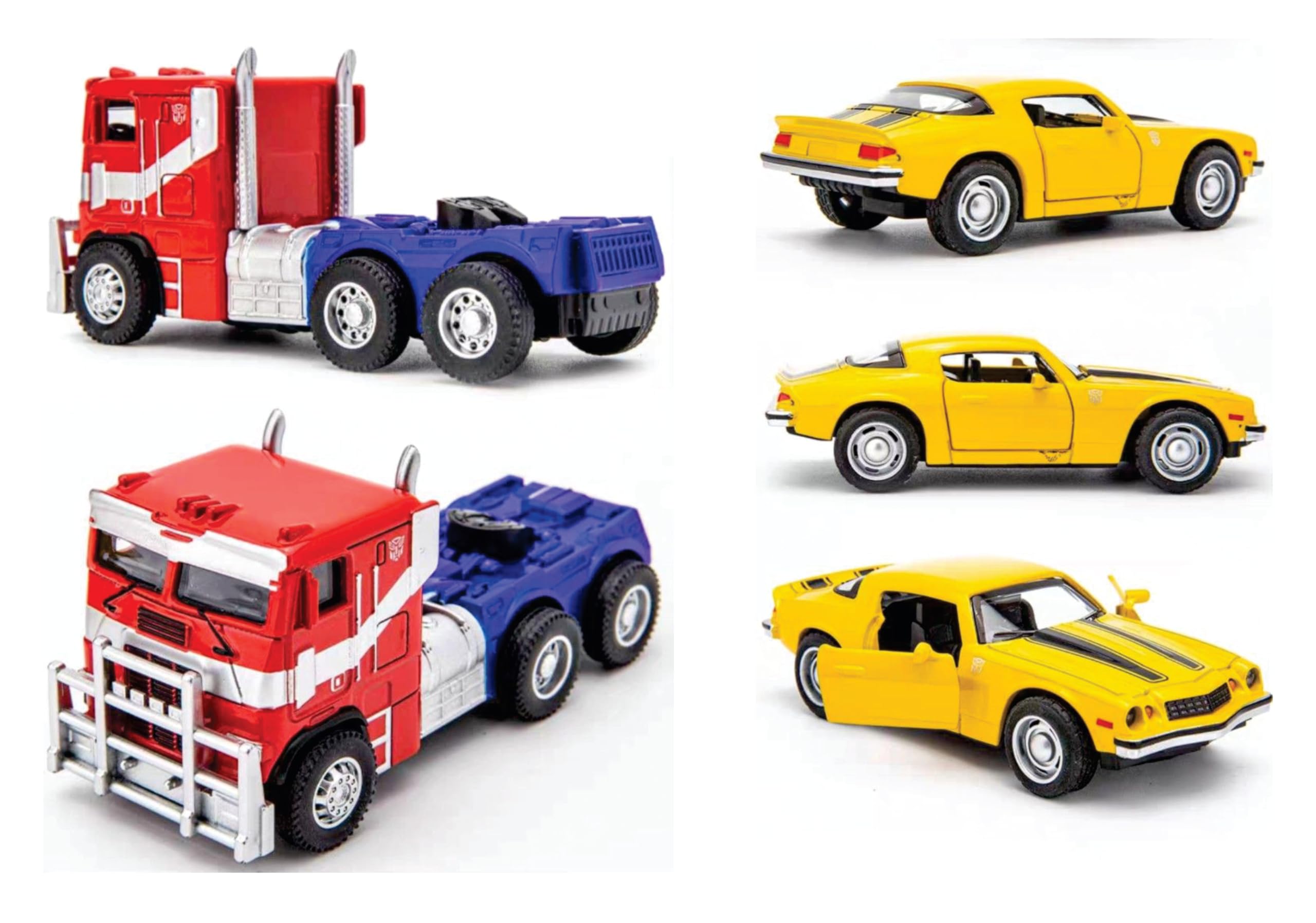 Transformers Rise of The Breasts Optimus Prime & Bumblebee Vehicle Toy for 3 Years & Above (Red & Yellow)