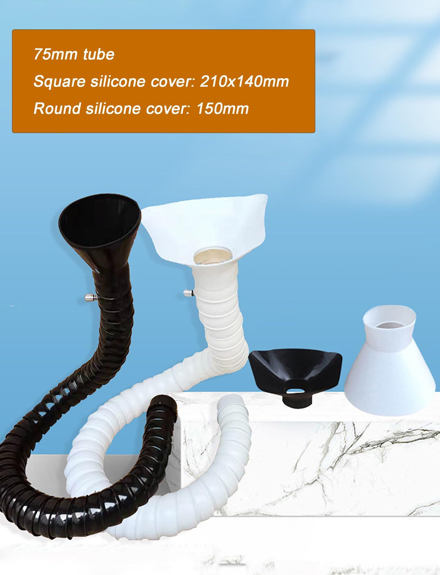 Brazo flexible extractor de humos con campana de captura y manguera articulada for extracción de polvo for soldadura, talleres, laboratorios y ventilación industrial.(Dia5cm,L6.6ft/200cm)