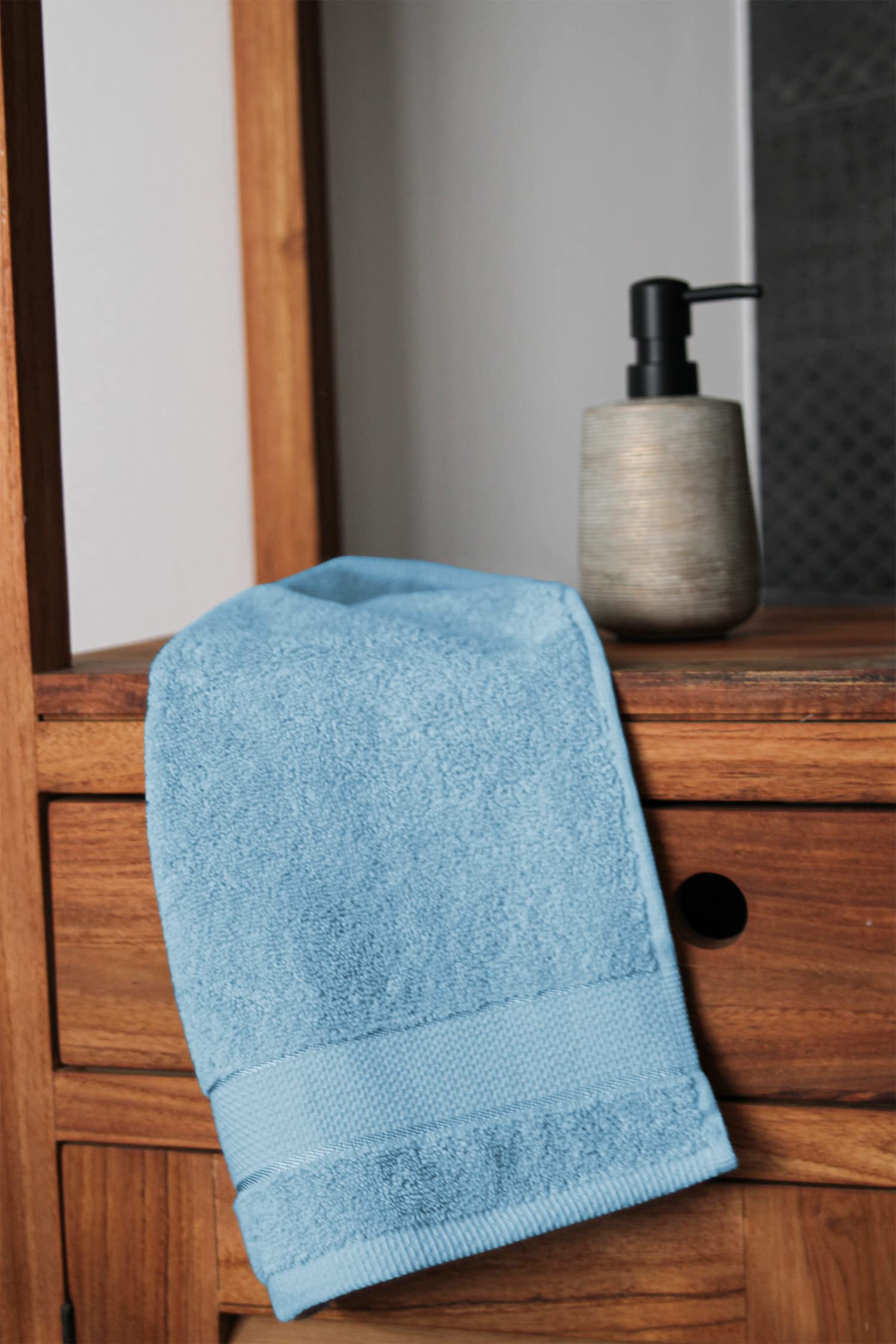 Lot De 6 Serviettes De Bain Bananalu 70x140cm - 100% Coton 500g/m² - Bleu Placid