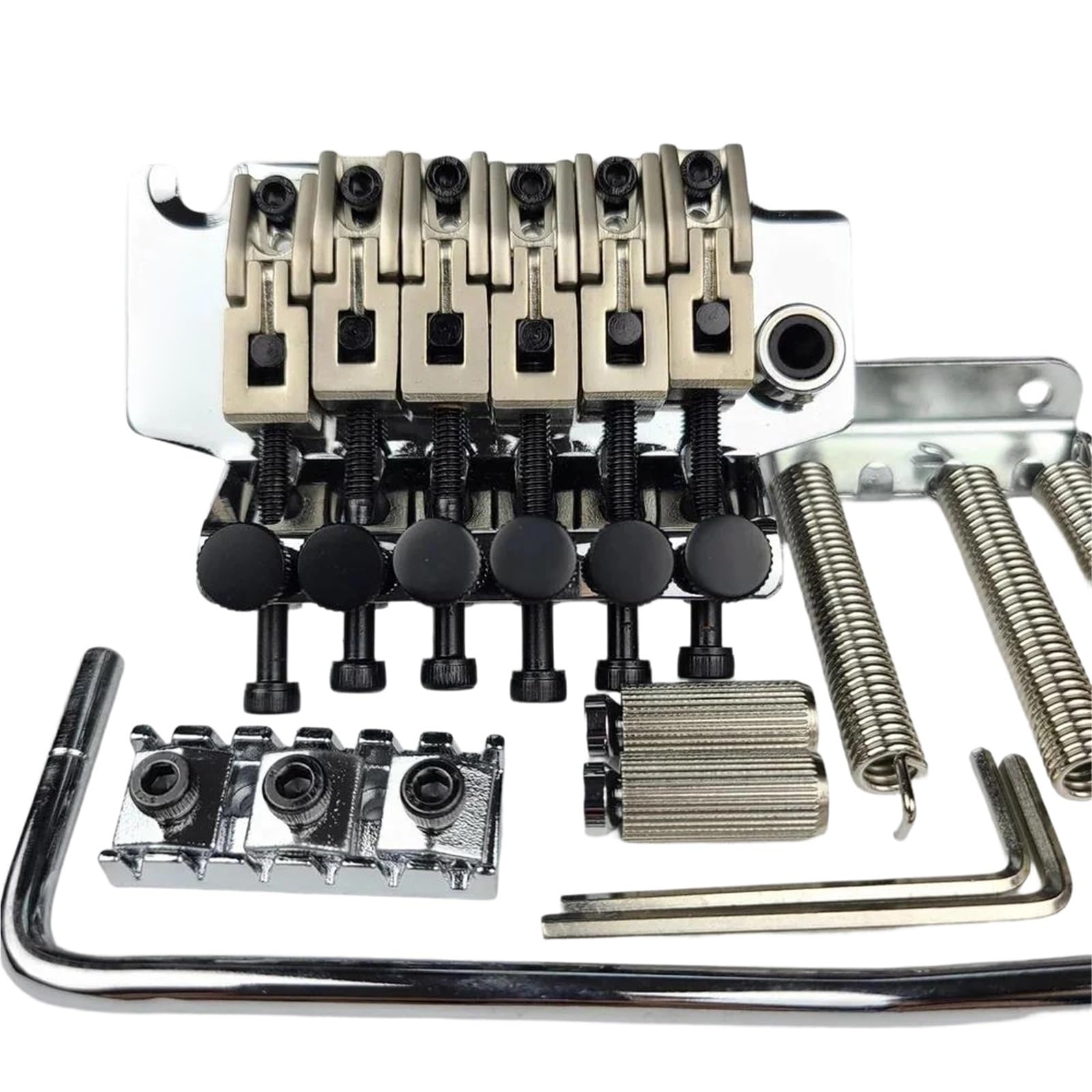Mostek Gitarowy 6 Strunowa Gitara Elektryczna Z Podwójnym Blokowaniem Mostka Tremolo 42mm Nakrętka R2 Chromowane Części Zamienne