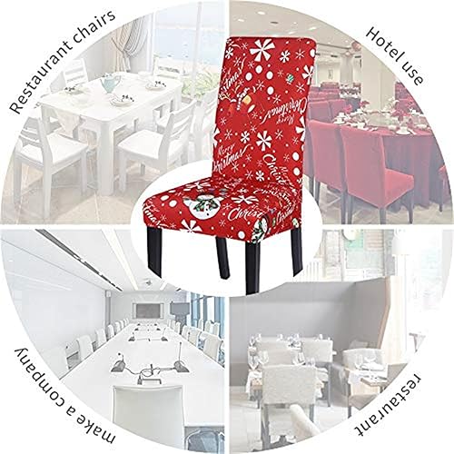 Vista 32 de SearchI - Fundas de silla para comedor, fundas de asiento elásticas, protectores de funda para sillas, funda lavable para sillas sin reposabrazos