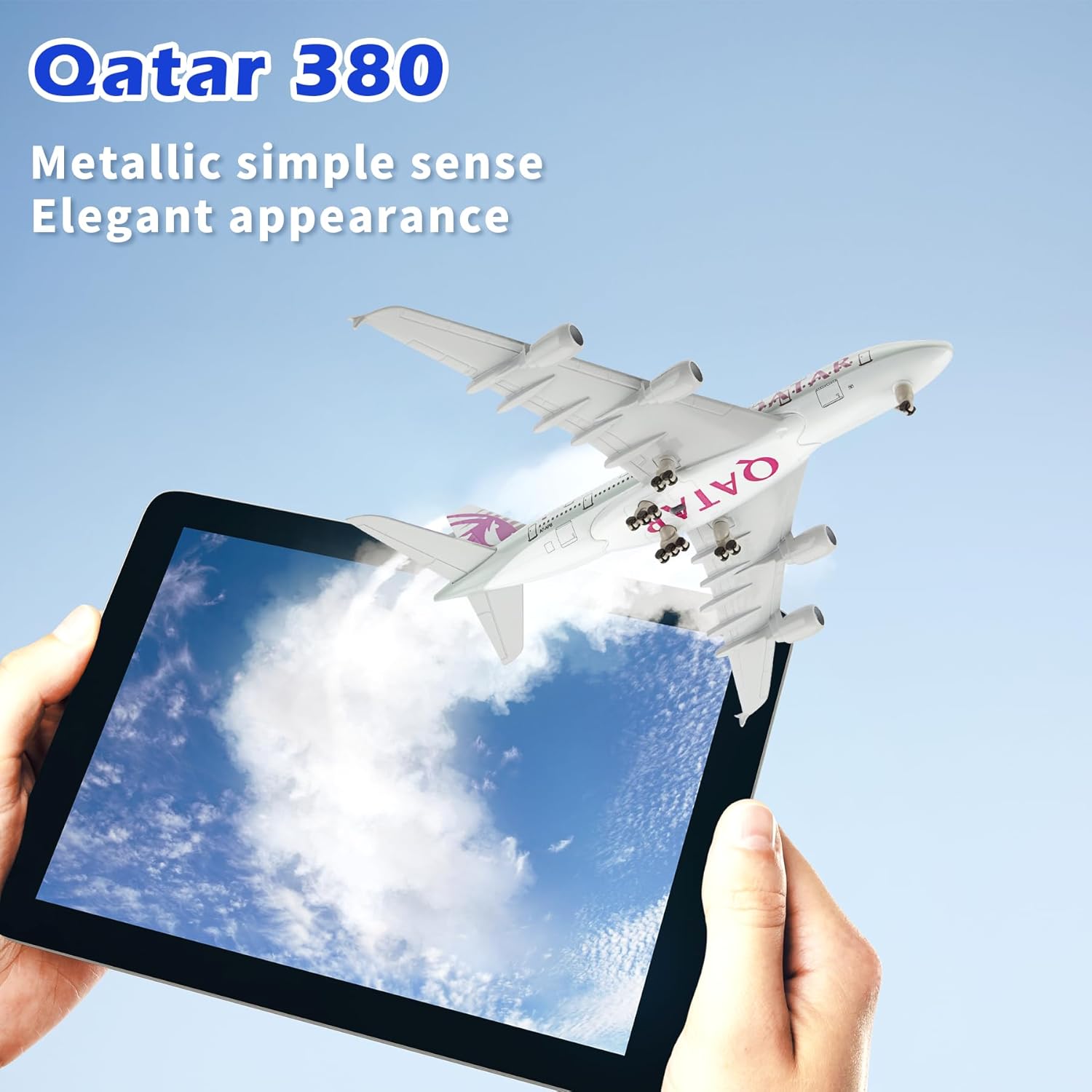 Lose Fun Park 1/300 Diecast Airplanes Model Qatar A380 Model Plane for Collections & Gifts