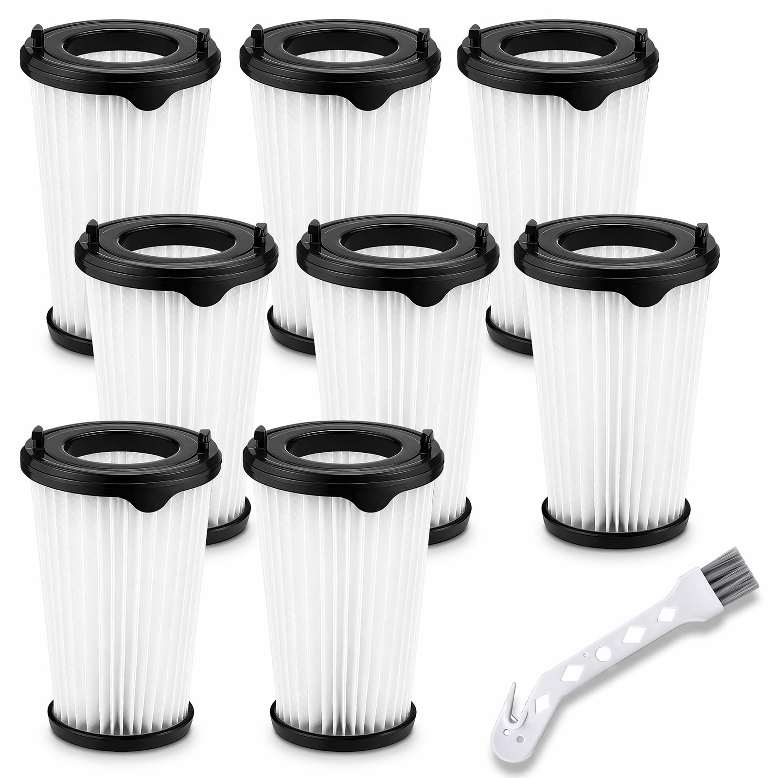 KORVORIA 8 Stück Ersatzfilter für AEG CX7-2 & QX8, Waschbarer Filter für Akku Staubsauger, HEPA Filter Kompatibel mit AEG Ergorapido, CX7-2-45MÖ, Ersatz für AEF150 inkl. Reinigungsbürste