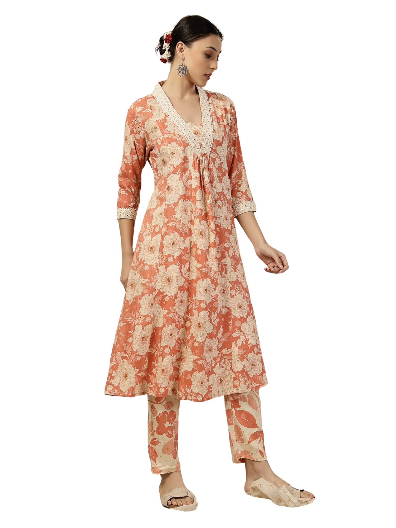 Embroidered Zip Feeding Kurta Pant Set | Rayon Maternity & Nursing Kurti with Pants, Concealed Zip Access & Pocket | Pregnancy & Postpartum Friendly-image-44