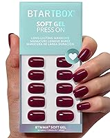 Vista 21 de BTArtbox - Uñas postizas a presión color rojo pastel con pegamento para mujeres, uñas postizas de gel suave y opaco en 16 tamaños, kit de 32 uñas