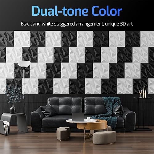 Miniatura 5 de Paquete de 16 paneles de pared 3D para decoración de pared interior, paneles de pared decorativos de 11.8 x 11.8 pulgadas, paneles de pared