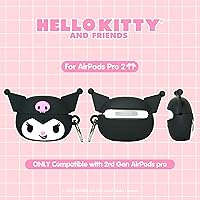 Vista 3 de iFace Kuromi - Correa de muñeca con cuentas y funda para AirPods Pro 2 de Kuromi con mosquetón