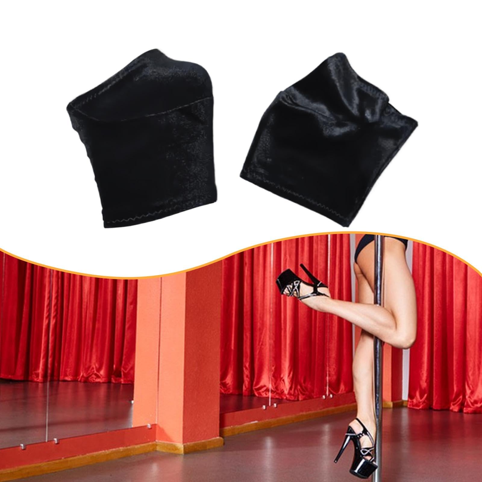 2 Copriscarpe in Velluto Antigraffio per Pole Dance, Resistenti All'usura E Antiscivolo, Adatti per Accessori di Danza, Black L