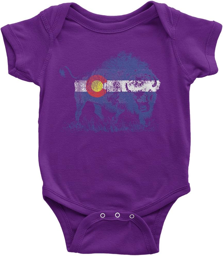 Threadrock Baby Buffalo Colorado Flag Infant Bodysuit