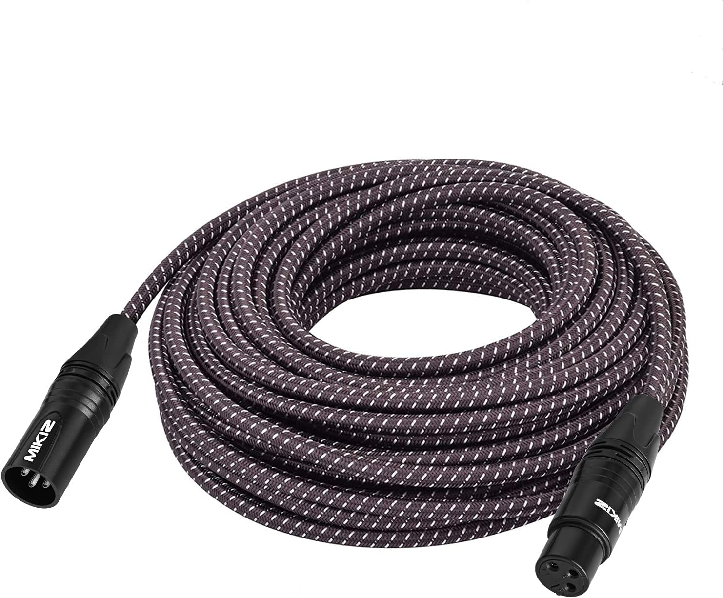 MIKIZ XLR Cable Braided 50ft- XLR Male to Female Microphone Mic Cable, 1 Pack