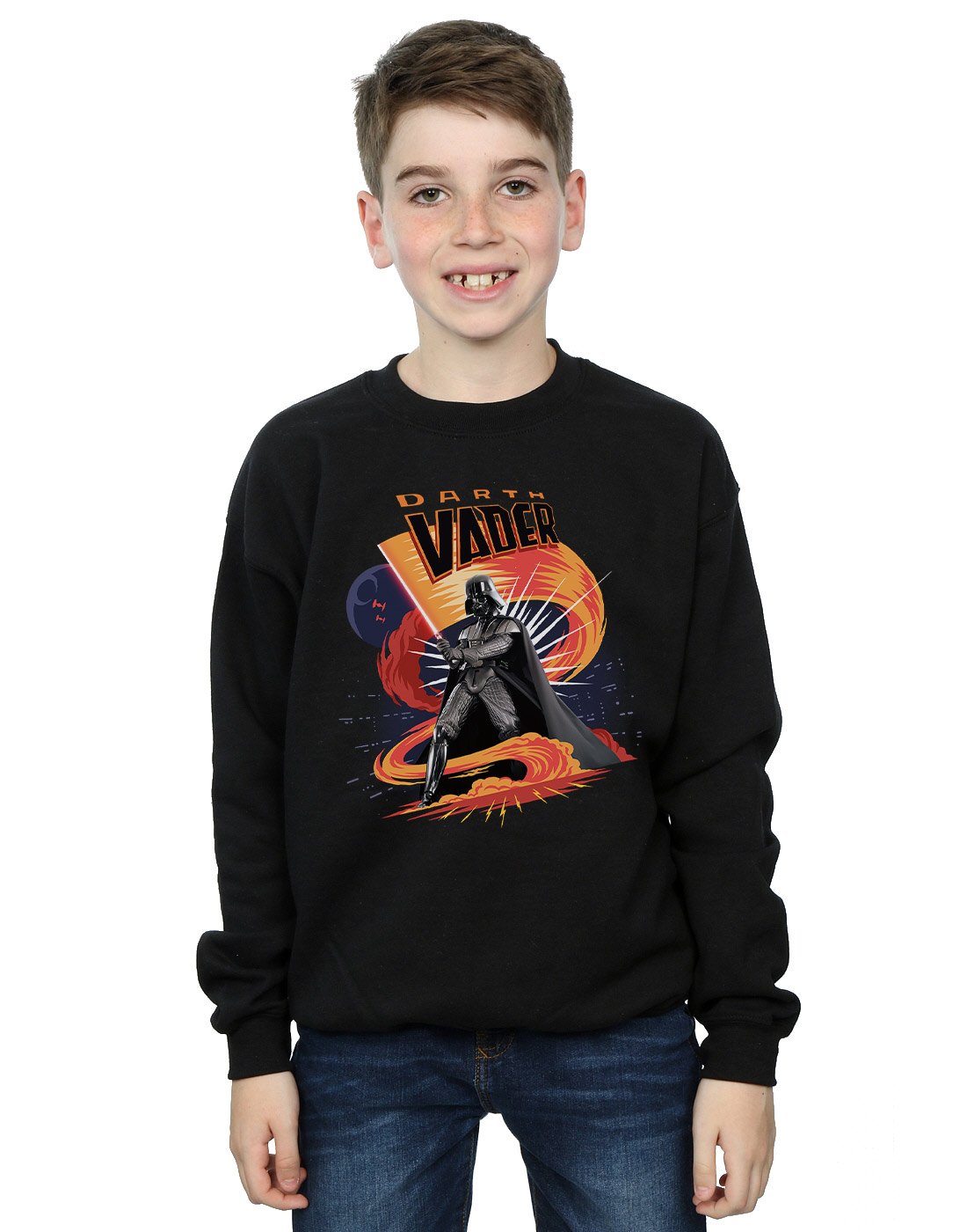 Absolute Cult Star Wars Boys Darth Vader Swirling Fury Sweatshirt Black 12-13 years