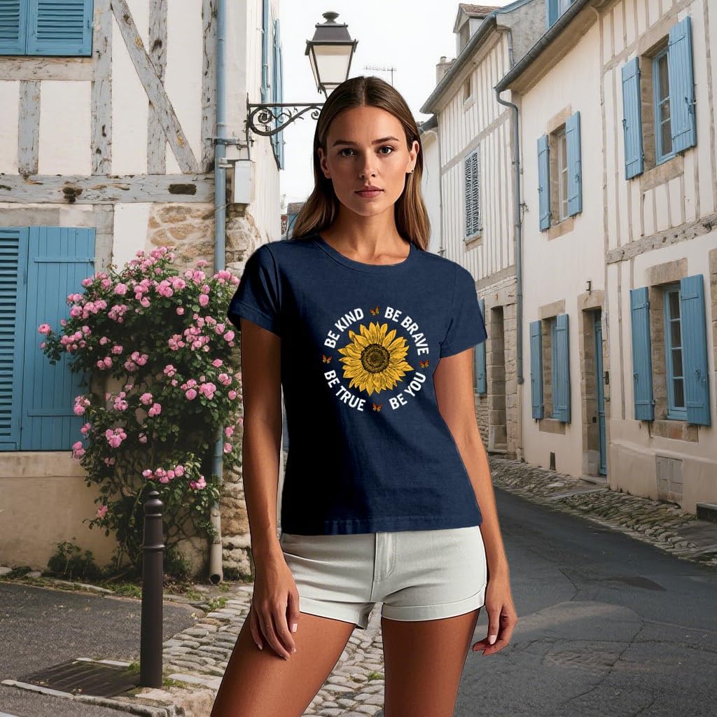 Womens Be Kind Shirts Kindness T-Shirts Inspirational Teacher Tee Tops - Image 4