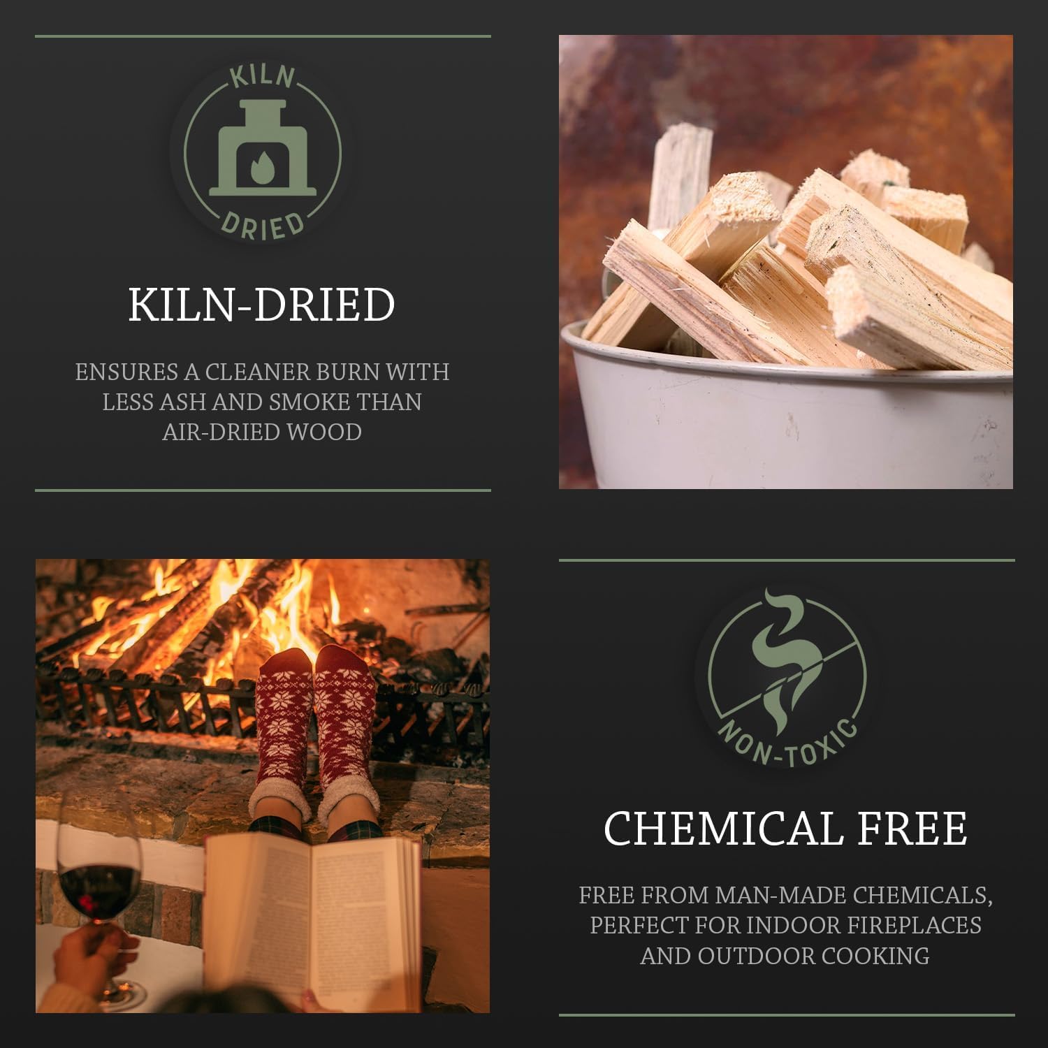 Log Barn Kiln-Dried Kindling Wood for Wood Burner – approx. 13kg (6 x 15l Bags) | Bumper Pack Kindling Sticks for Log Burners, Fire Pits, Pizza Ovens & Open Fires - Ideal for Home & Commercial Use.