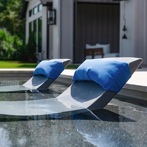 Miniatura 4 de Aqua Outdoors - Almohada para reposacabezas para tumbona de piscina, cojín para tumbona de agua, ideal para broncearse en repisa baja o terraza