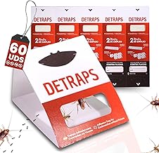 Extra Strong Adhesive Roach Traps Professional with Food Attractant - No Poison or Biocides - Suitable for Pets - Made in Europe - Ideal for Home (60 Pieces)