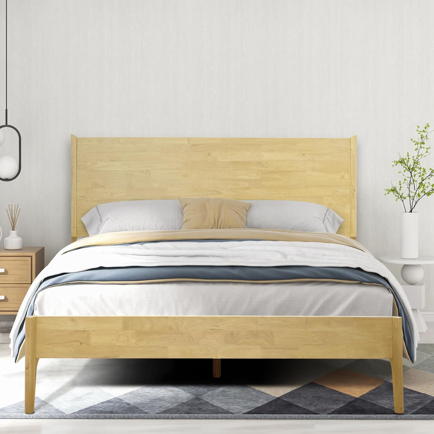 Acacia Haven Bed Frame with Headboard Solid Wood Platform