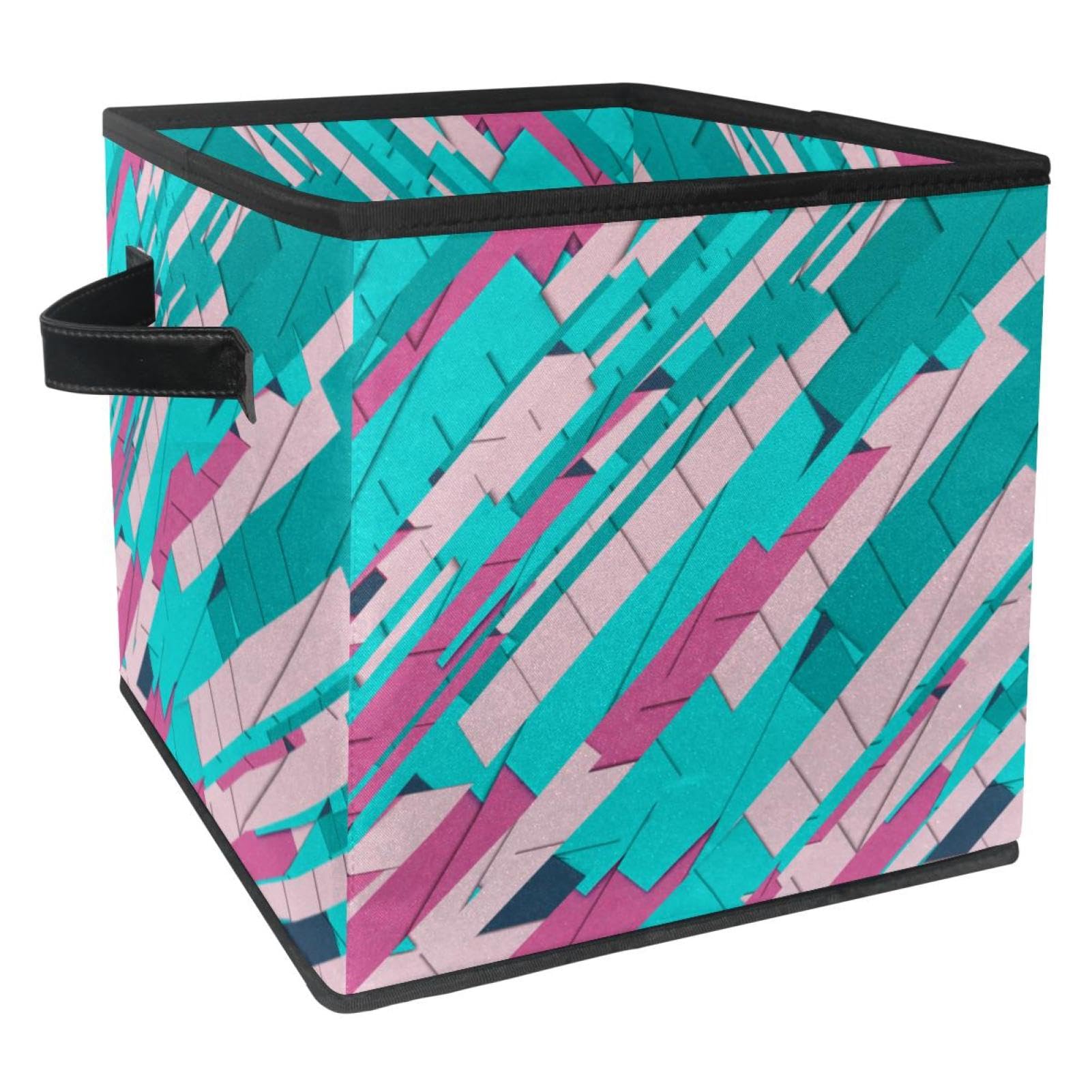 Boîte de rangement pliable avec poignées et fond tricolore pour dressing et chambre