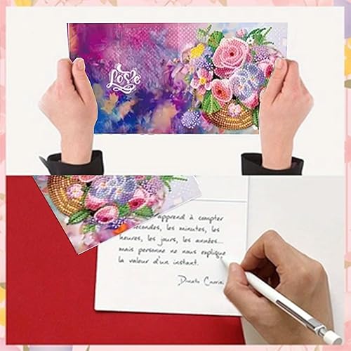 Miniatura 7 de Treat Me Tarjetas de Navidad de arte de diamantes con pintura de diamantes tridimensionales para regalo (paquete de 8)