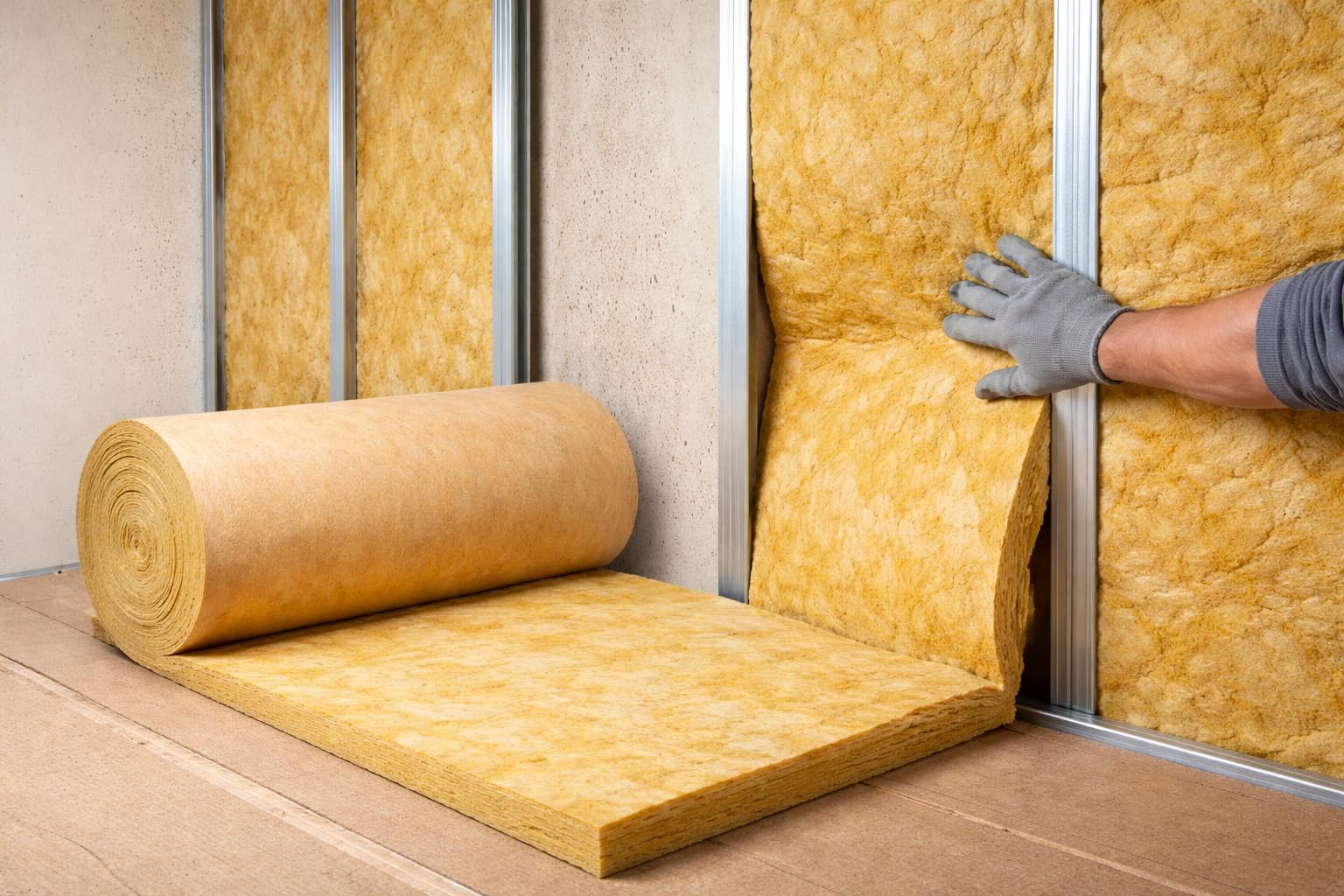 Lana di Roccia Roulrock Kraft 121 60 mm Rotolo Isolamento Termico Acustico 9,6 m² Rivestimento Kraft per Pareti Controsoffitti Interni LEMAG SRL