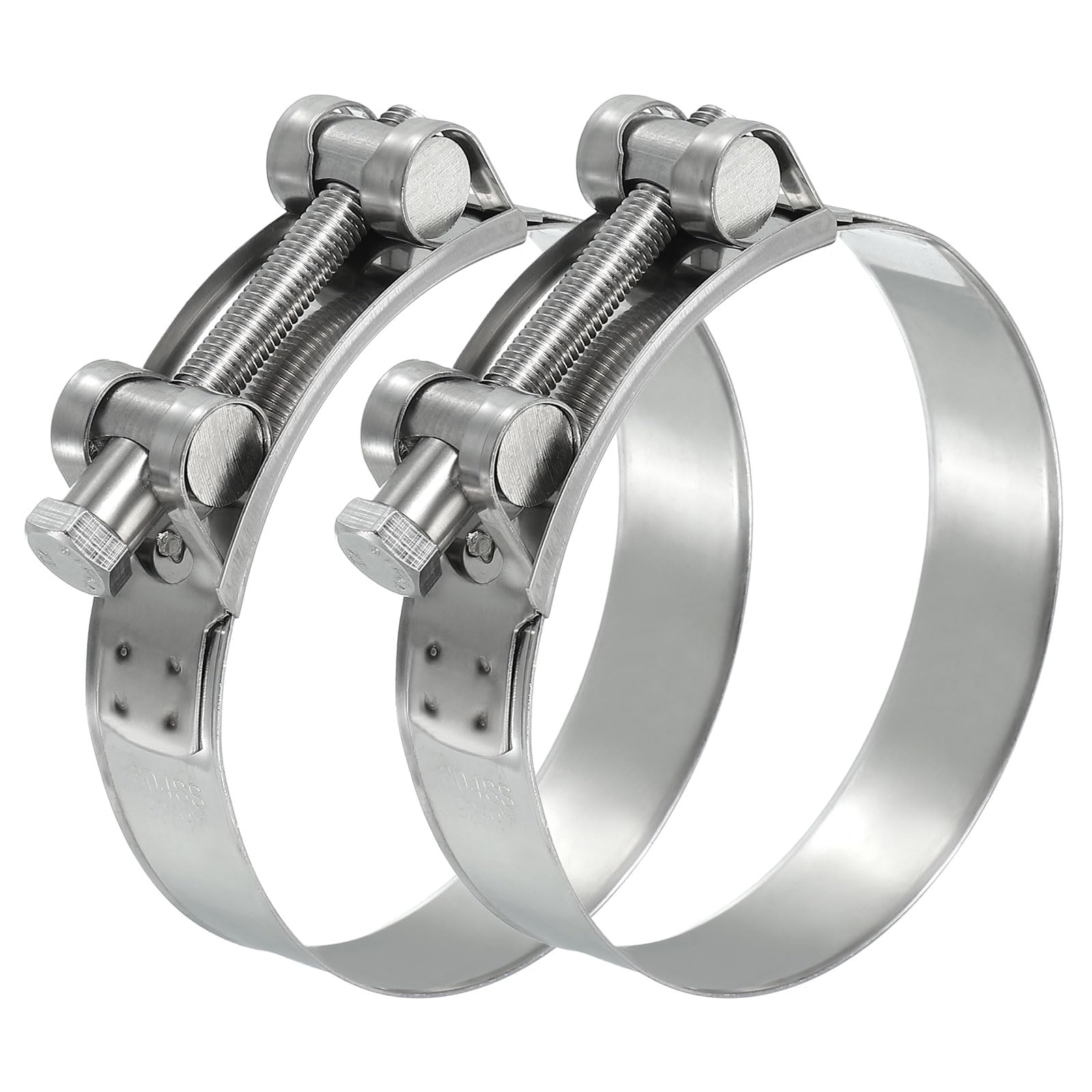 PATIKIL 92-97mm T-Bolt Hose Clamp, 2 Pack Intercooler Pipe Tube Clamps 304 Stainless Steel Radiator Hose Clamp for 3.62"-3.82" Pipe