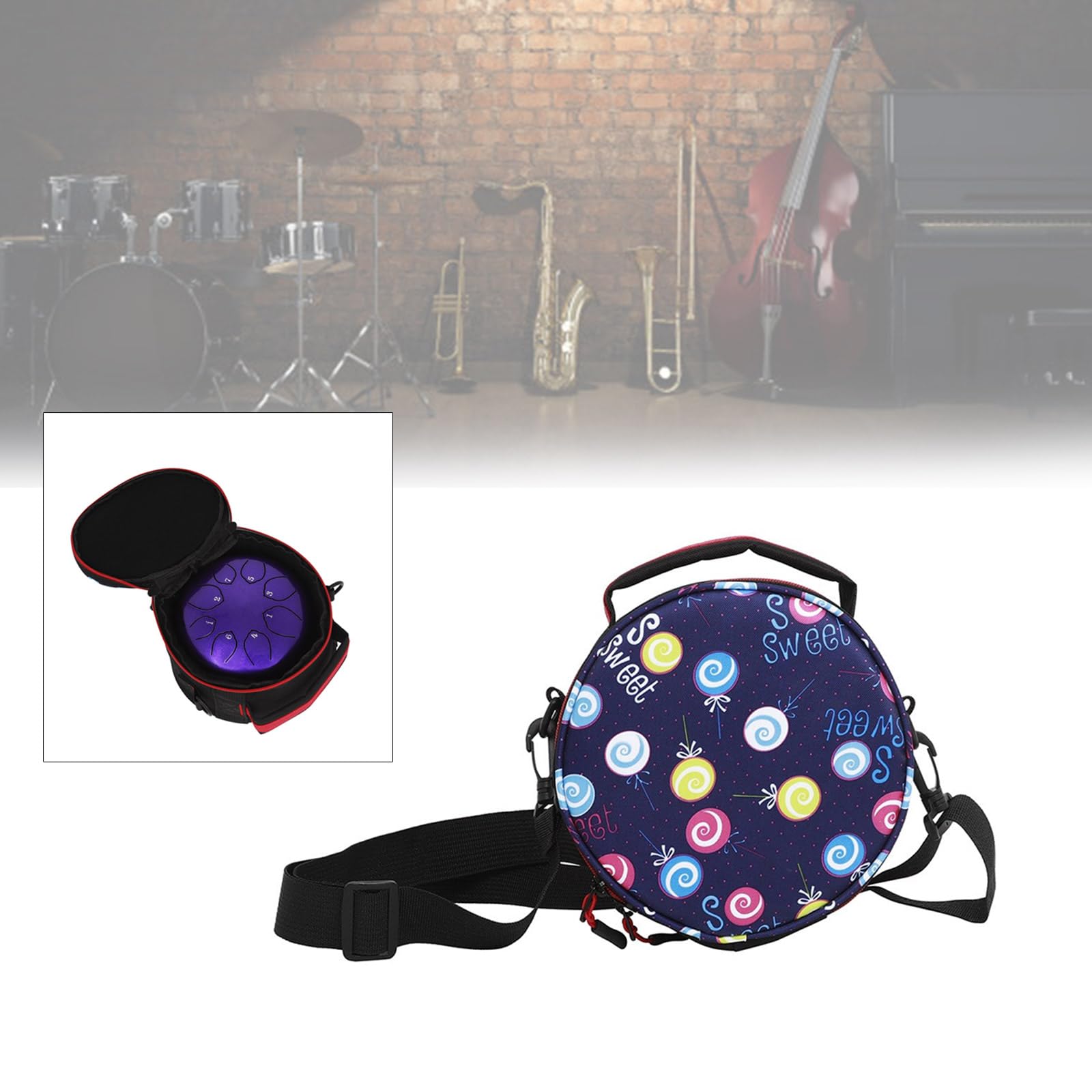NGCG 6 Inch Steel Tongue Drum Storage Bag Instrument Bag Steel Tongue Drum Holder Bag for Steel Tongue Drum Storage Bag