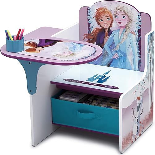 Miniatura 30 de Delta Children - Escritorio con silla y compartimento de almacenamiento, diseño princesas de Disney Rosado,Disney Frozen II,Princess