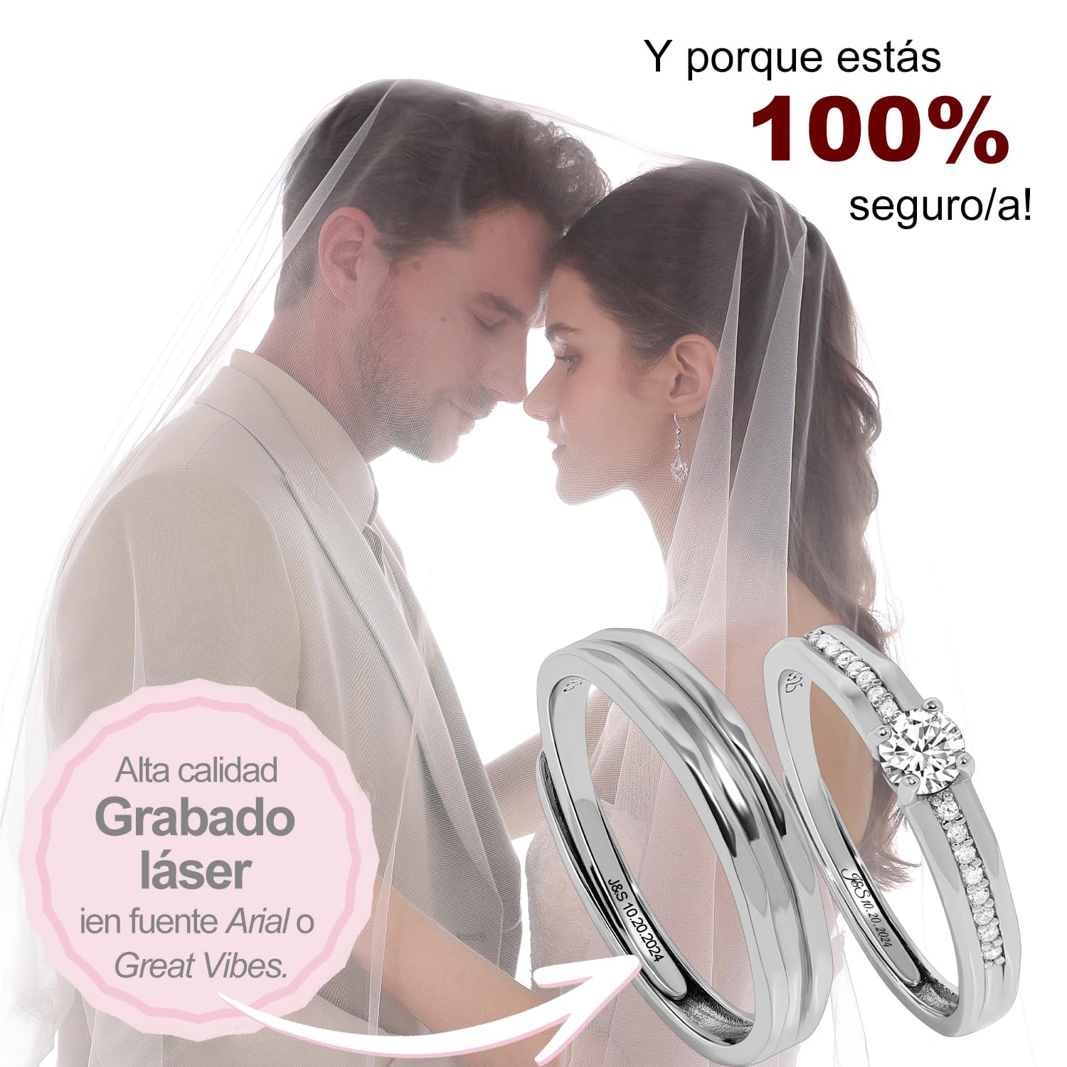 Meissa 925 Anillo Plata Boda Ancha para Hombres Anillo de Diamantes para Mujeres Emparejan Anillos de Promesa Tamaño Ajustable Anillo de Pareja Set Regalo Aniversario