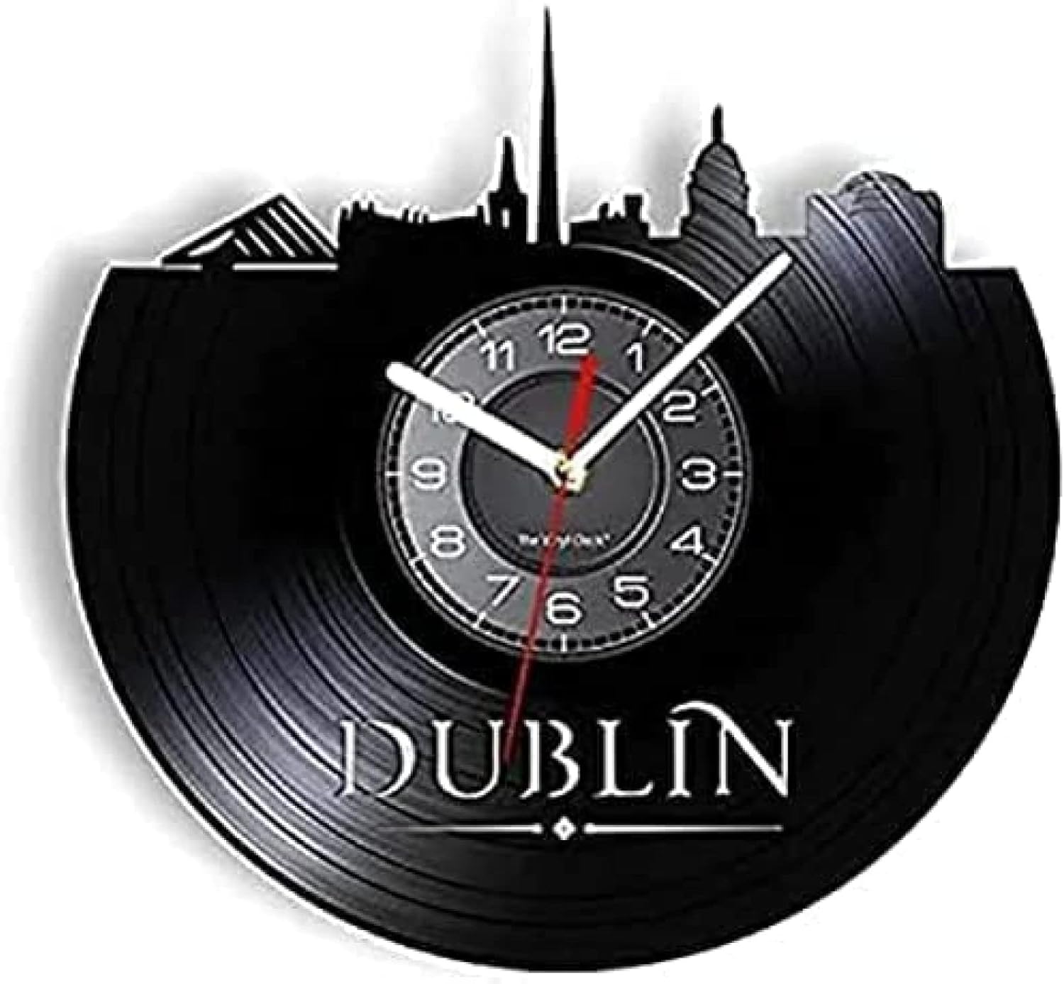 Amazon.co.jp ウォールクロック ミュートレコードウォールクロック アイルランド 街並み ホームインテリア 模様替え ビニール