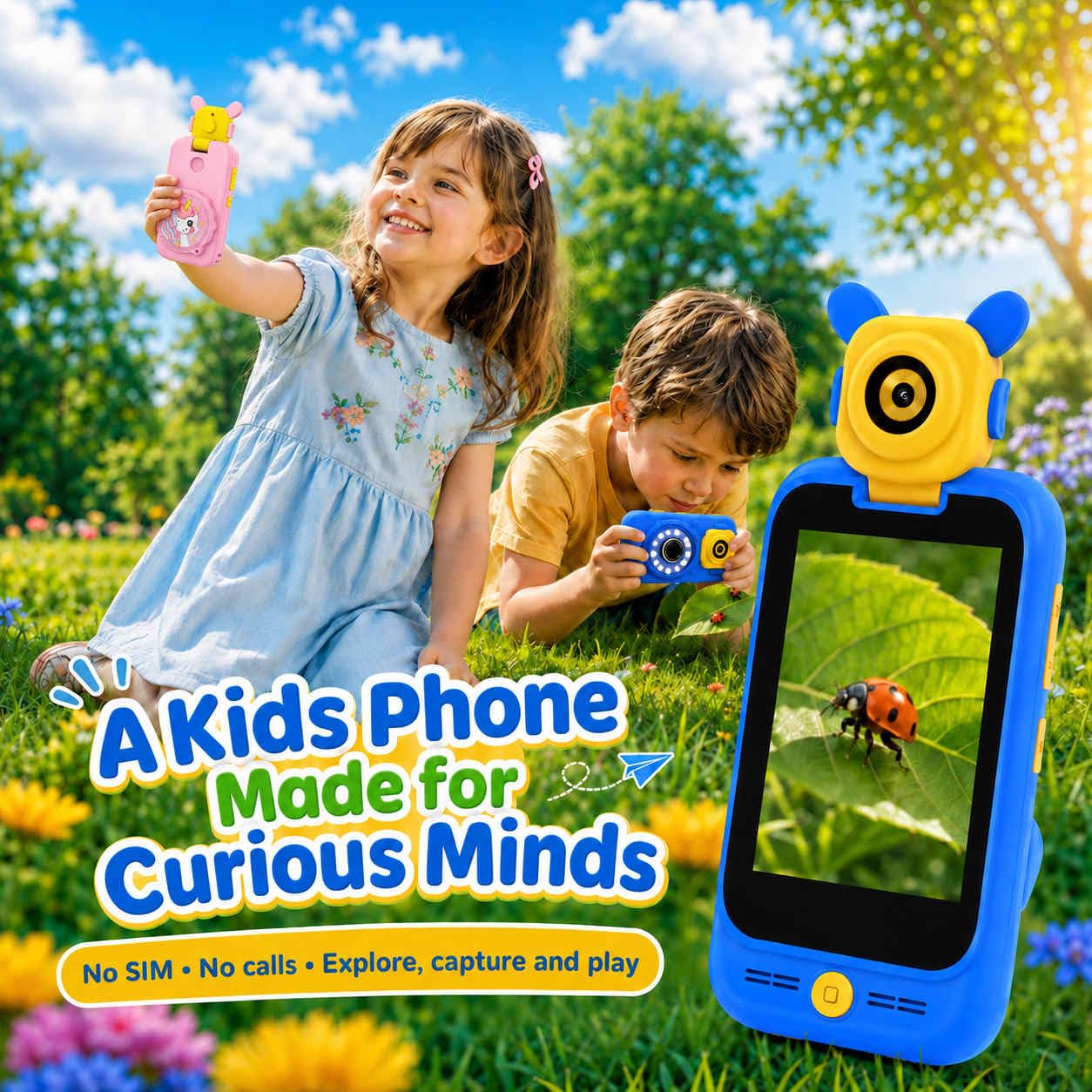 Telefon dla dzieci, składany aparat i mikroskop, prezent dla dzieci w wieku 3-8 lat, zielony dinozaur 2,8", ekran dotykowy 2,8", 32 GB w zestawie, około 2,5 godziny użytkowania