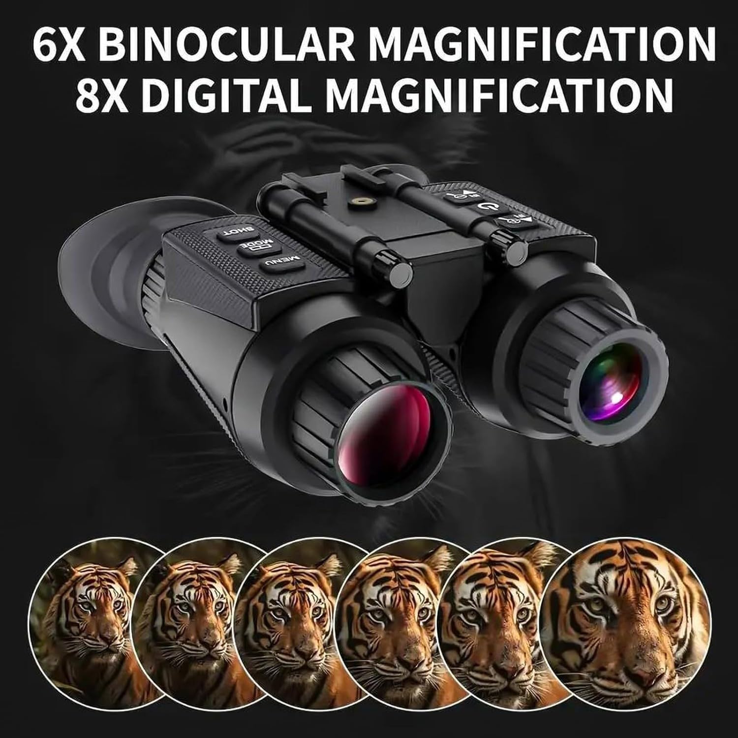 Noktowizor z efektem widzenia 3D, na podczerwień, cyfrowy zoom 8x, całkowicie niezależne, regulowane okulary noktowizyjne, lornetka myśliwska, noktowizor i dzień, wojskowy kask NGV dla