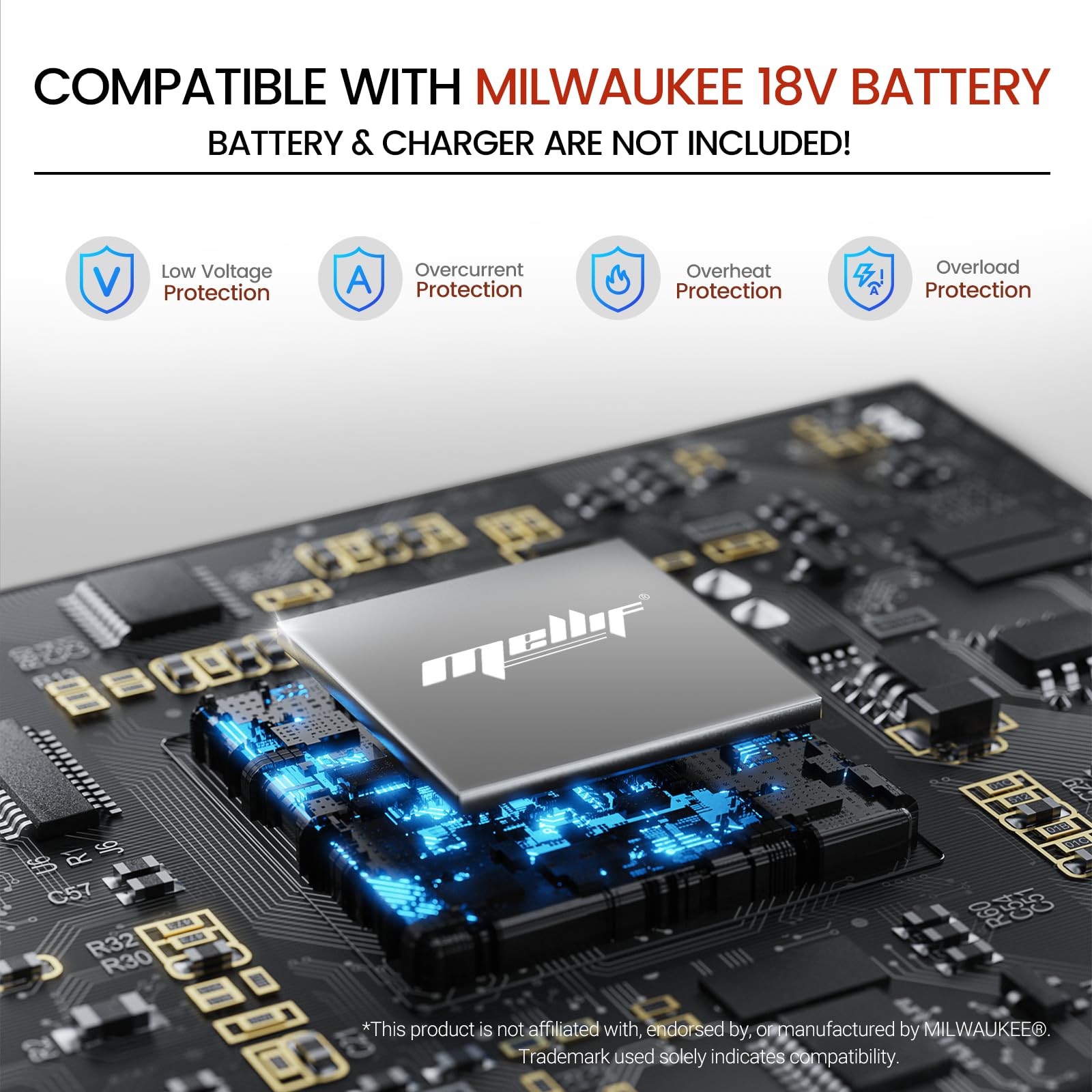 Bordeadora de césped sin escobillas compatible con batería Milwaukee de 18 V, bordeadora/zanjadora eléctrica inalámbrica (solo herramienta), hoja de 9 pulgadas, profundidad ajustable de 3 posiciones