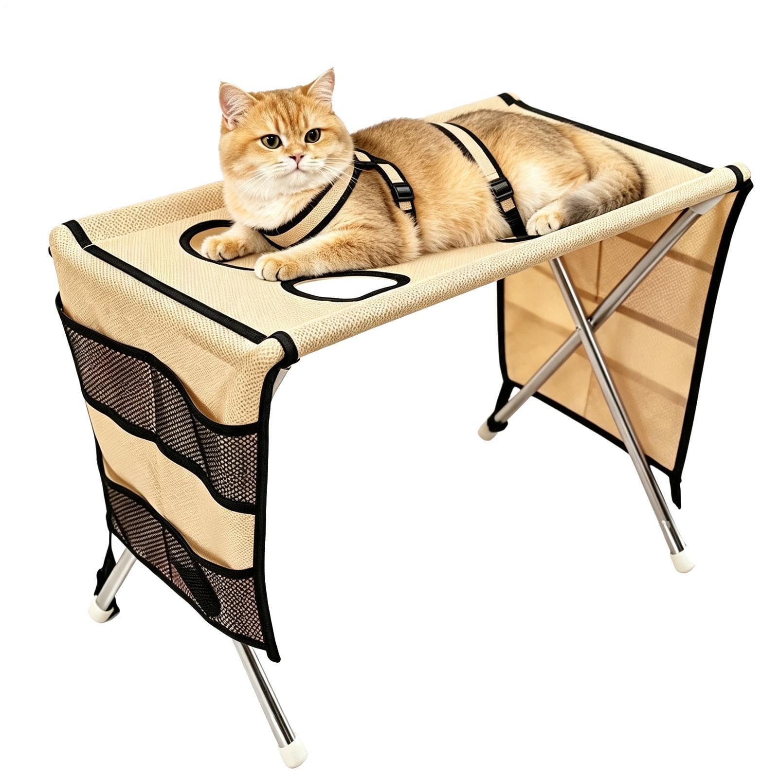Tavolo Toelettatura Per Gatti Portatavolo Rimovibile Traspirante | Amaca Per Taglio Unghie Cani Per Cuccioli, Cani Anziani, Bagno, Doccia, Lavaggio, Taglio, Rasatura, Spazzolatura, Salone,