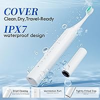 Vista 8 de SEIGA Cepillo de dientes eléctrico sónico para adultos, 5 modos de limpieza y 3 intensidades, cepillo de dientes inteligente recargable con 2