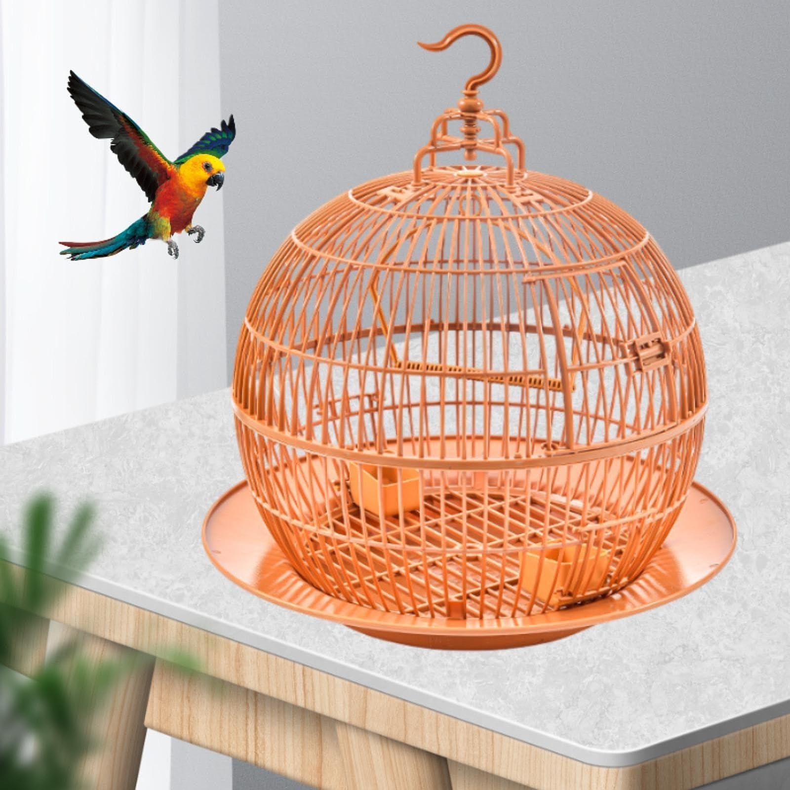 Jaula para Pájaros, Transportín Decorativo con Forma de Bola para Canarios, Pájaros Pequeños Y Pinzones.
