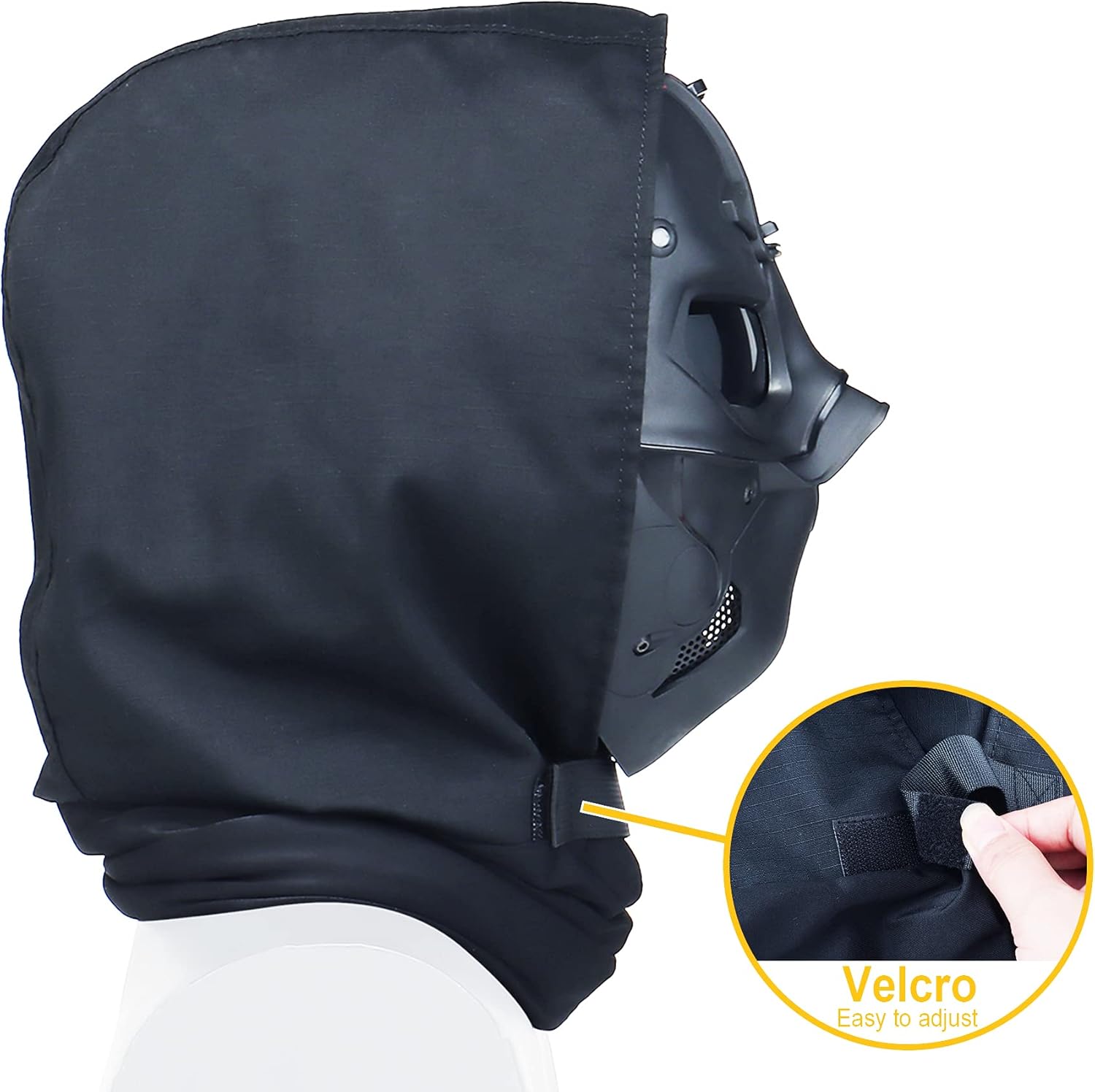 Guayma Airsoft Mask Balaclava Face Mask Military Outdoor Sport CS Tactical Wild Mask Protective Paintball Eye Protection Headgear Mask Adjustable Cosplay Costume Movie Shooting£¨Black£