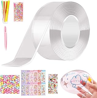 Transparent Blowing Bubble Tape, Nano Bubble Tape, PET Double Sided Adhesive Blowing Bubble Tape, Nano Bubble Tape Toy Kit, Super Elastic Bubble for Adults and Children