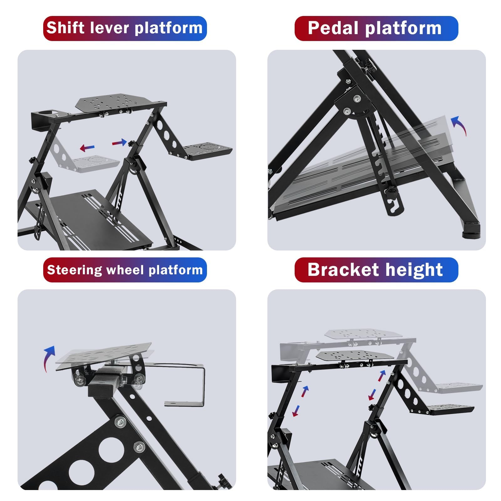 Minneer X-förmige faltbare Racing Lenkrad Ständer mit Sitz Fixierung Slot für Logitech G29 G920 G923 Thrustmaster einstellbar Simulator Cockpit