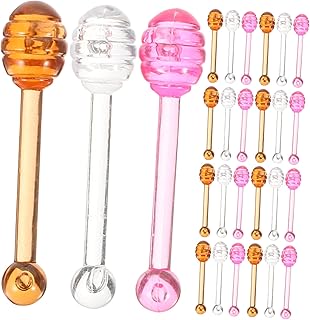 FRCOLOR 30 Pçs Colher De Bálsamo Labial Concha De Silicone Bálsamo Labial Claro Espátula Raspador Mini Colher Cosmética Loção Facial Espátula Espátula Cosmética De Plástico Bastões De